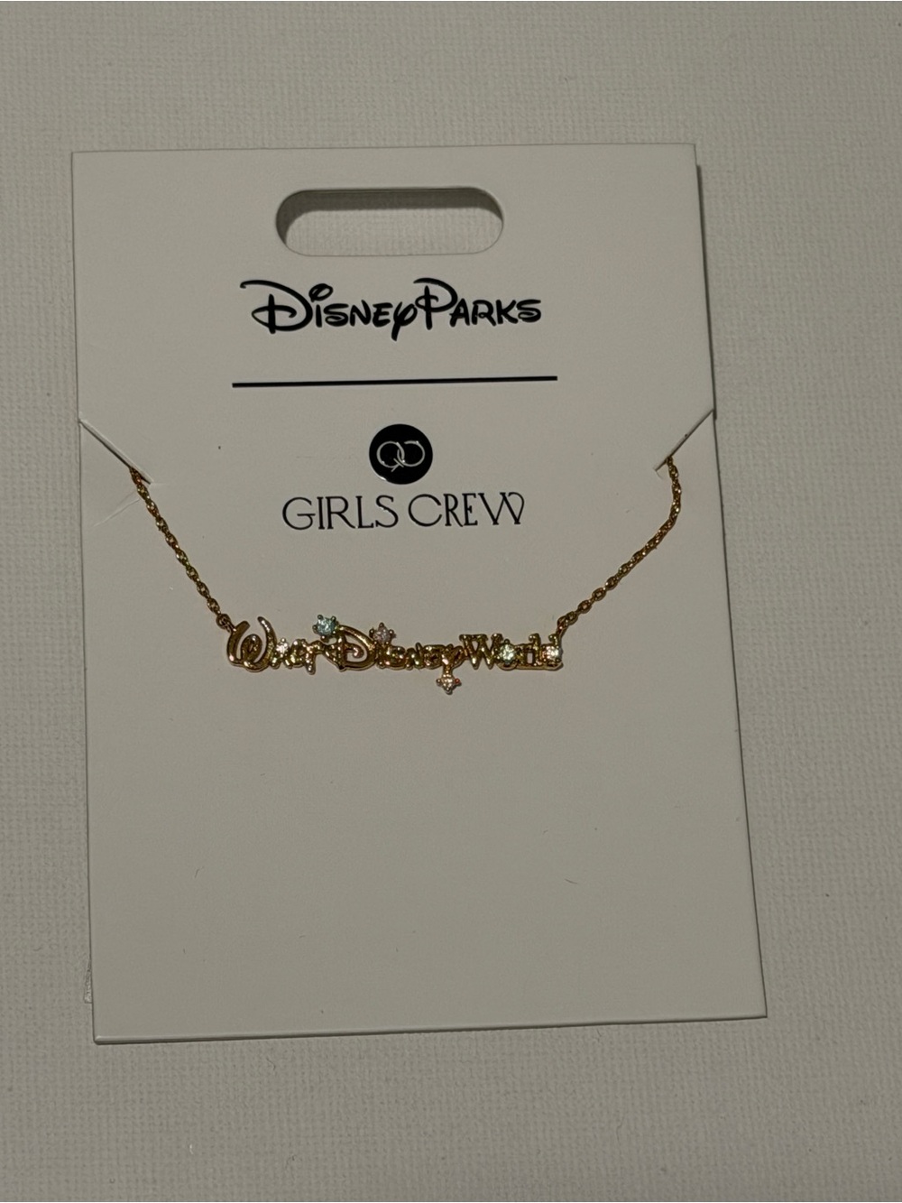 Disney Girls Crew Walt Disney world script necklace